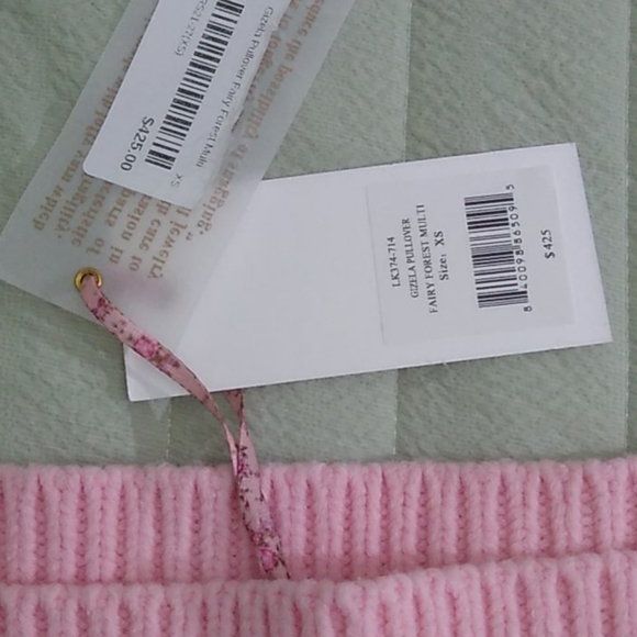 LoveShackFancy Gizela Pink Heart Pullover Sweater - Picture 8 of 12